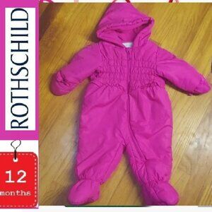 Rothschild pink snow suit, 12 months